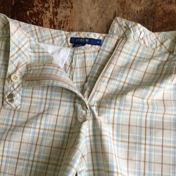 Vintage J. Crew Plaid Hi Rise Shorts 90s Tan - Sz 6 - Picture 8 of 8